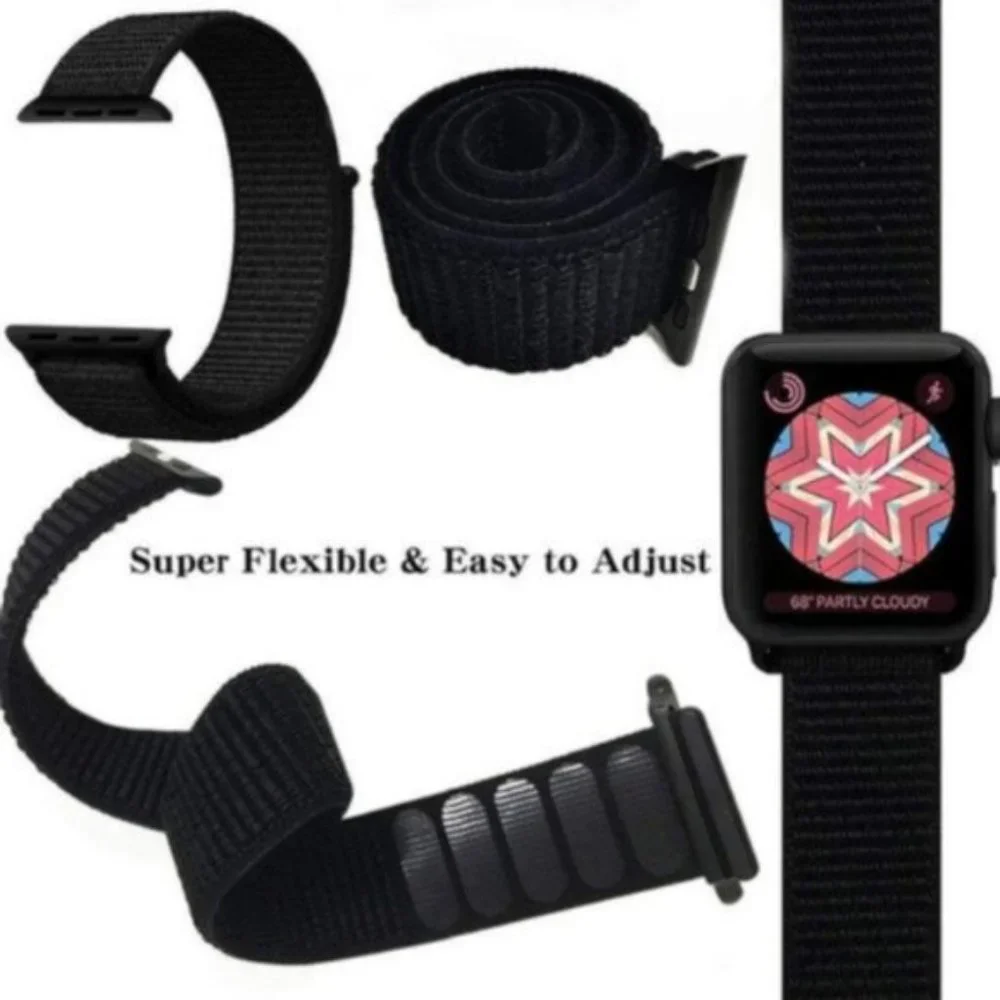 NEW BAND Black Rainbow Strap Loop For Apple Watch